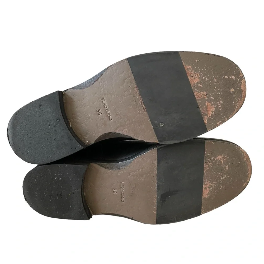 Boemos Black Leather Knee High Riding Boot Size 36 Minimalist Moto Equestrian - Picture 5 of 10